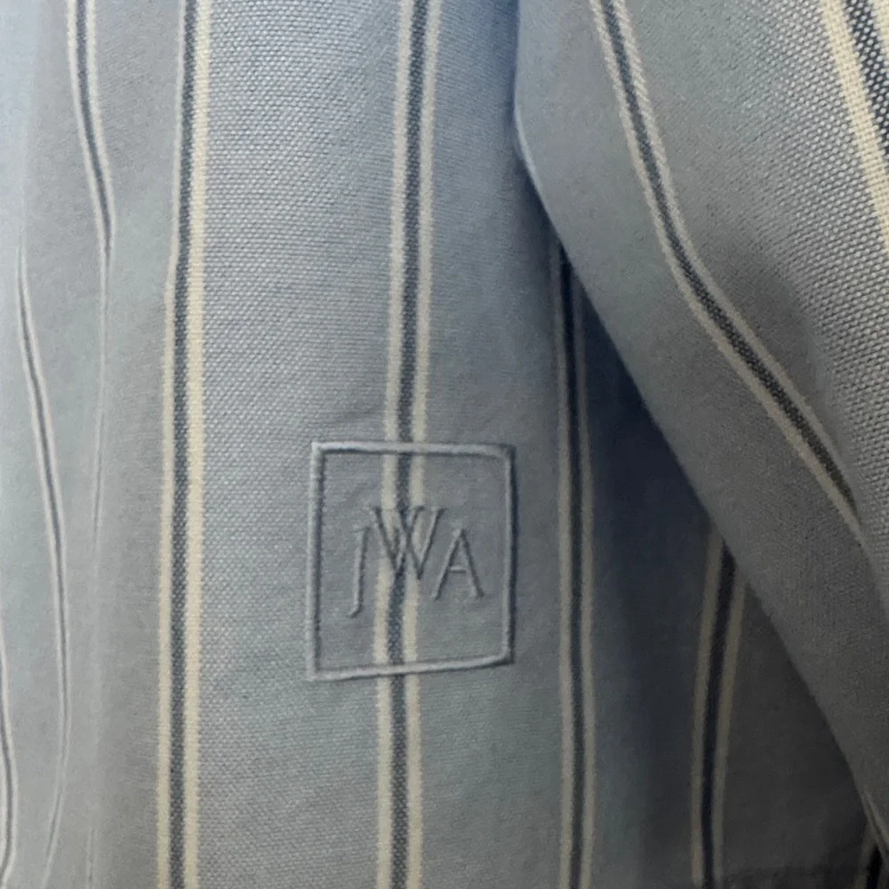 JW ANDERSON Sky Blue and White Striped Button Down Shirt - Picture 5 of 8